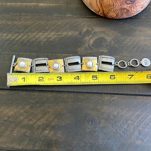 NES gold silver pearl bracelet links - Picture 7 of 7